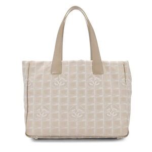 NEW Chanel Beige Nylon Travel Tote Bag with Authenticity